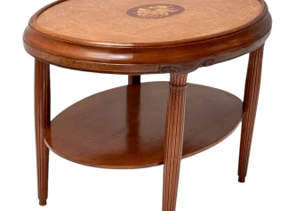 French Art Deco Walnut Center Table, 1930s